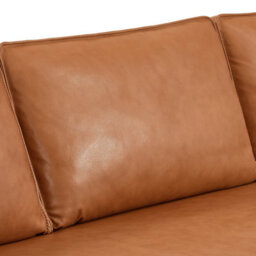 Valencia Varese Top Grain Leather Three Seats Sofa Cognac Superior Down Filled Cushions Floating Steel Legs - thumbnail 7