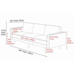 Valencia Varese Top Grain Leather Three Seats Sofa Cognac Superior Down Filled Cushions Floating Steel Legs - thumbnail 3