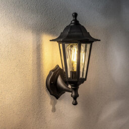 CGC Lighting Cgc Black Outdoor Wall Lantern Traditional Vintage Light Garden Porch Patio Door Lamp Ip44 Weatherproof Polycarbonate E27 Screw - thumbnail 1