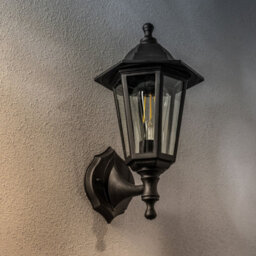 CGC Lighting Cgc Black Outdoor Wall Lantern Traditional Vintage Light Garden Porch Patio Door Lamp Ip44 Weatherproof Polycarbonate E27 Screw - thumbnail 3