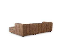 Faux Leather Suede Brown Right Hand Facing Corner Sofa Lugano - thumbnail 4