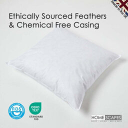 "Homescapes Luxury Duck Feather Cushion Pads Or Inserts 40 X 40 Cm (16 X 16"") Bounce Back Generously Filled Inner Pads, Fillers" - thumbnail 3