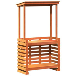 Walplus Outdoor Bar Table With Roof Brown 112.5X57X195.5 Cm Solid Wood - thumbnail 6