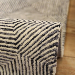 Black Viscose , Wool Easy To Clean Geometric Luxurious , Modern , Wool Rug For Living Room, Bedroom - 200Cm X 300Cm - thumbnail 3
