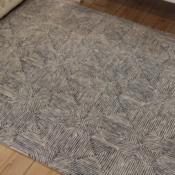 Black Viscose , Wool Easy To Clean Geometric Luxurious , Modern , Wool Rug For Living Room, Bedroom - 200Cm X 300Cm - thumbnail 5