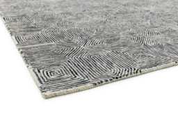 Black Viscose , Wool Easy To Clean Geometric Luxurious , Modern , Wool Rug For Living Room, Bedroom - 200Cm X 300Cm - thumbnail 4