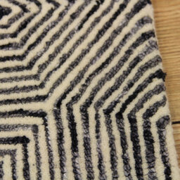 Black Viscose , Wool Easy To Clean Geometric Luxurious , Modern , Wool Rug For Living Room, Bedroom - 200Cm X 300Cm - thumbnail 6