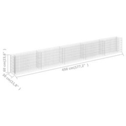 Berkfield Gabion Raised Bed Galvanised Steel 450X30X60 Cm - thumbnail 7