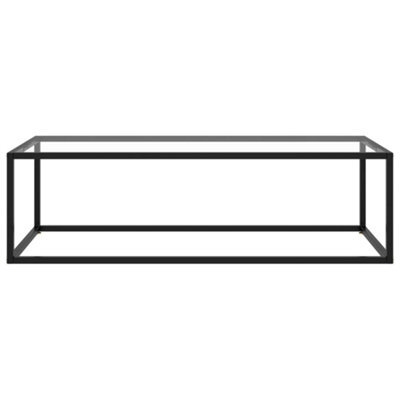 Berkfield Modern Coffee Table Black With Tempered Glass 120X50X35 Cm - image 1