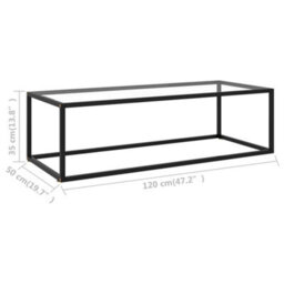Berkfield Modern Coffee Table Black With Tempered Glass 120X50X35 Cm - thumbnail 6