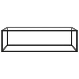 Berkfield Modern Coffee Table Black With Tempered Glass 120X50X35 Cm - thumbnail 1