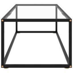 Berkfield Modern Coffee Table Black With Tempered Glass 120X50X35 Cm - thumbnail 3