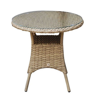 Signature Weave Darcey Wicker 2 Seater Bistro Dining Table Natural Round 70Cm - image 1