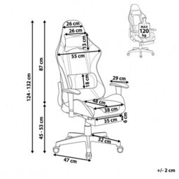 Beliani Gaming Chair Victory Faux Leather Dark Grey - thumbnail 3