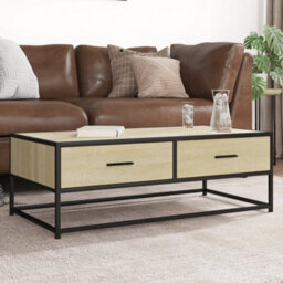 Berkfield Coffee Table Sonoma Oak 100X50X35 Cm Engineered Wood And Metal - thumbnail 1