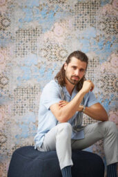 As Creation Bricoflor Non-Woven Wallpaper, Funky Wallpaper, Moroccan & Tiled, Oriental In Beige, Cream, Blue - 10,05 X 0,53 M - thumbnail 3