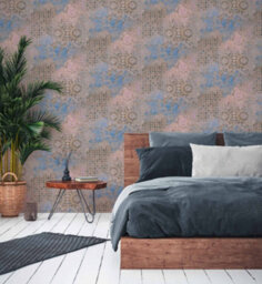 As Creation Bricoflor Non-Woven Wallpaper, Funky Wallpaper, Moroccan & Tiled, Oriental In Beige, Cream, Blue - 10,05 X 0,53 M - thumbnail 2