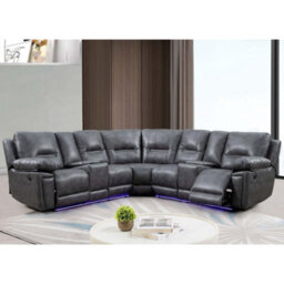 Furnishings For Less UK Zara Grey L Shaped Electric 5 Seater Reclining Corner Sofa Smart Tech Usb - thumbnail 1