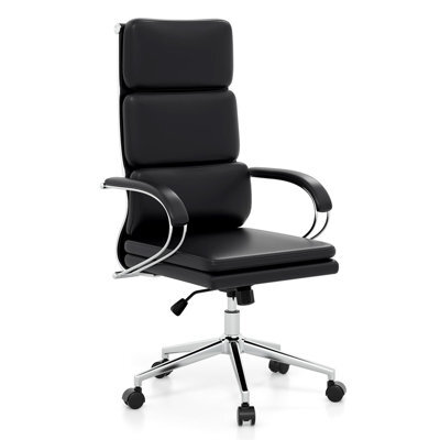 Costway Ergonomic Leather Office Chair Executive Chair W/adjustable Height-Black - image 1