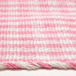 Homescapes Cotton Gingham Check Rug Hand Woven Pink White, 66 X 200 Cm - thumbnail 4