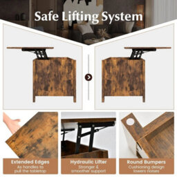 Lift Top Coffee Table Contemporary Wood Lift Top Dining Cocktail Table Living - thumbnail 4