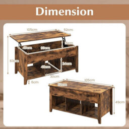 Lift Top Coffee Table Contemporary Wood Lift Top Dining Cocktail Table Living - thumbnail 2