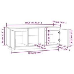 Berkfield Tv Cabinet Honey Brown 110.5X35X44 Cm Solid Wood Pine - thumbnail 9