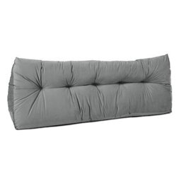 Lancashire Textiles Faux Suede Triangular Wedge Double Bed Headboard Cushion For Ultimate Comfort In Steel 20 X 50 X 135Cm - thumbnail 1