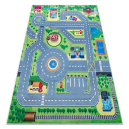 RugsX Bambino 9028 Washing Carpet City, Streets For Children Anti-Slip - Green Grey  160X220 Cm - thumbnail 4