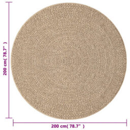 Berkfield Rug Zizur Size  200 Cm Jute Look Indoor And Outdoor - thumbnail 7