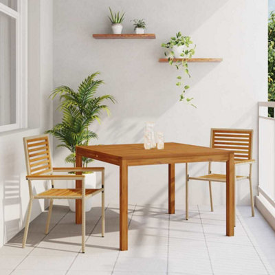 Berkfield Garden Dining Set 3 Pcs Beige Poly Rattan - image 1