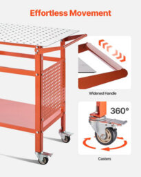 "Vevor Welding Table, 40"" X 24"" Welding Workbench Table With 800Lbs Static Weight Capacity, Movable Steel Work Bench" - thumbnail 5