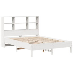 Berkfield Bookcase Bed Without Mattress White 160X200Cm Solid Wood Pine - thumbnail 3