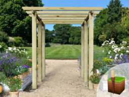 Edecks Heavy Duty Village Walkway Wooden Garden Pergola (W 2400mm X D 3600mm) With Steel Spikes (2.1M) - thumbnail 5