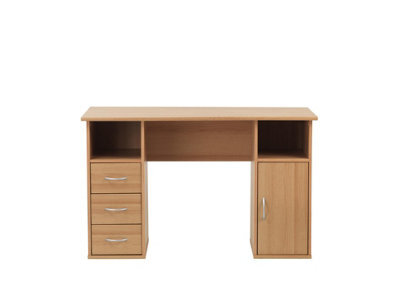 Alphason Maryland Desk With 3 Drawers And 1 Door Beech - image 1