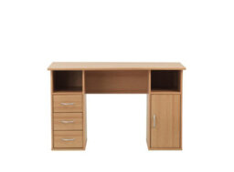 Alphason Maryland Desk With 3 Drawers And 1 Door Beech - thumbnail 1