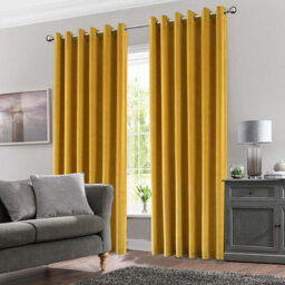 Ameha Ochre Velvet Curtains 66X90 Inches Eyelet Blackout Thermal Insulated Window Curtain Pair For Living Room Bedroom - thumbnail 8