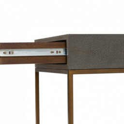 Wyld Haus Mandalo Taupe Shagreen One-Drawer Side Table With Brushed Brass Frame - thumbnail 8