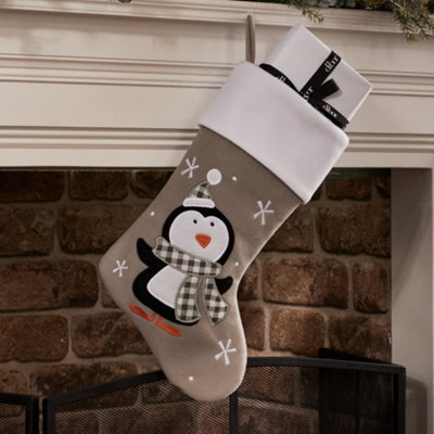 Dibor Grey Penguin Xmas Christmas Gift Bag Christmas Stocking For Kids - image 1