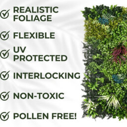 Artificial Plant Flower Living Wall Panels Realistic Indoor/outdoor Garden 50Cm X 1M Home, Office, Cafe, Shop, Salon, Wedding (Lus - thumbnail 3