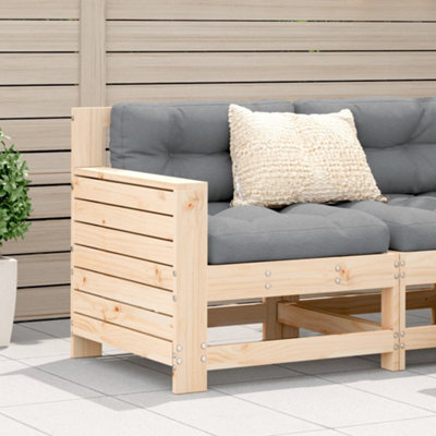 Berkfield Garden Armrest Sofa With Cushion Solid Wood Pine - image 1
