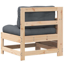 Berkfield Garden Armrest Sofa With Cushion Solid Wood Pine - thumbnail 6