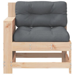 Berkfield Garden Armrest Sofa With Cushion Solid Wood Pine - thumbnail 4