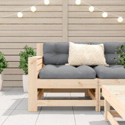 Berkfield Garden Armrest Sofa With Cushion Solid Wood Pine - thumbnail 3