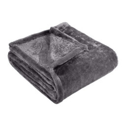 Ameha Fleece Plain Blanket, Lightweight & Reversible Throw For Travel, Bed & Sofa Blanket, Grey Double 150X200Cm - thumbnail 6