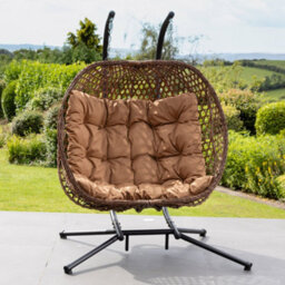 Beauchamp Swinging Double Garden Seat - Brown - thumbnail 2