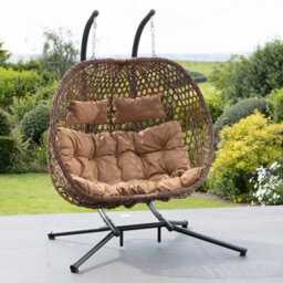 Beauchamp Swinging Double Garden Seat - Brown - thumbnail 1