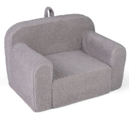 Gainoom Kids Sofa Gray Toddler Foam Couch Reading Chair With Soft Fleece Fabric Cover For Children