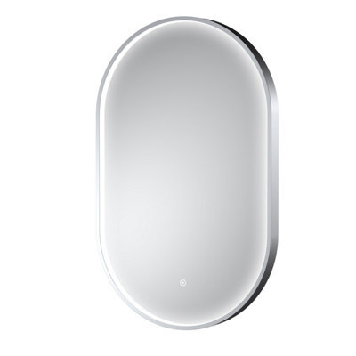 Balterley Quixhill Oval Inset Framed Led Touch Sensor Mirror With Demister Pad, 800X500mm - Chrome - image 1