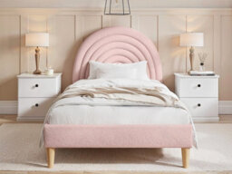 Flair Ava Boucle Fabric Single Bed - Pink - thumbnail 2